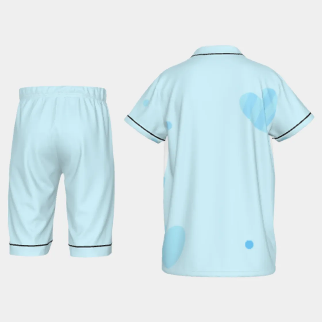 All-Over Print Kid's Imitation Silk Short Pajamas