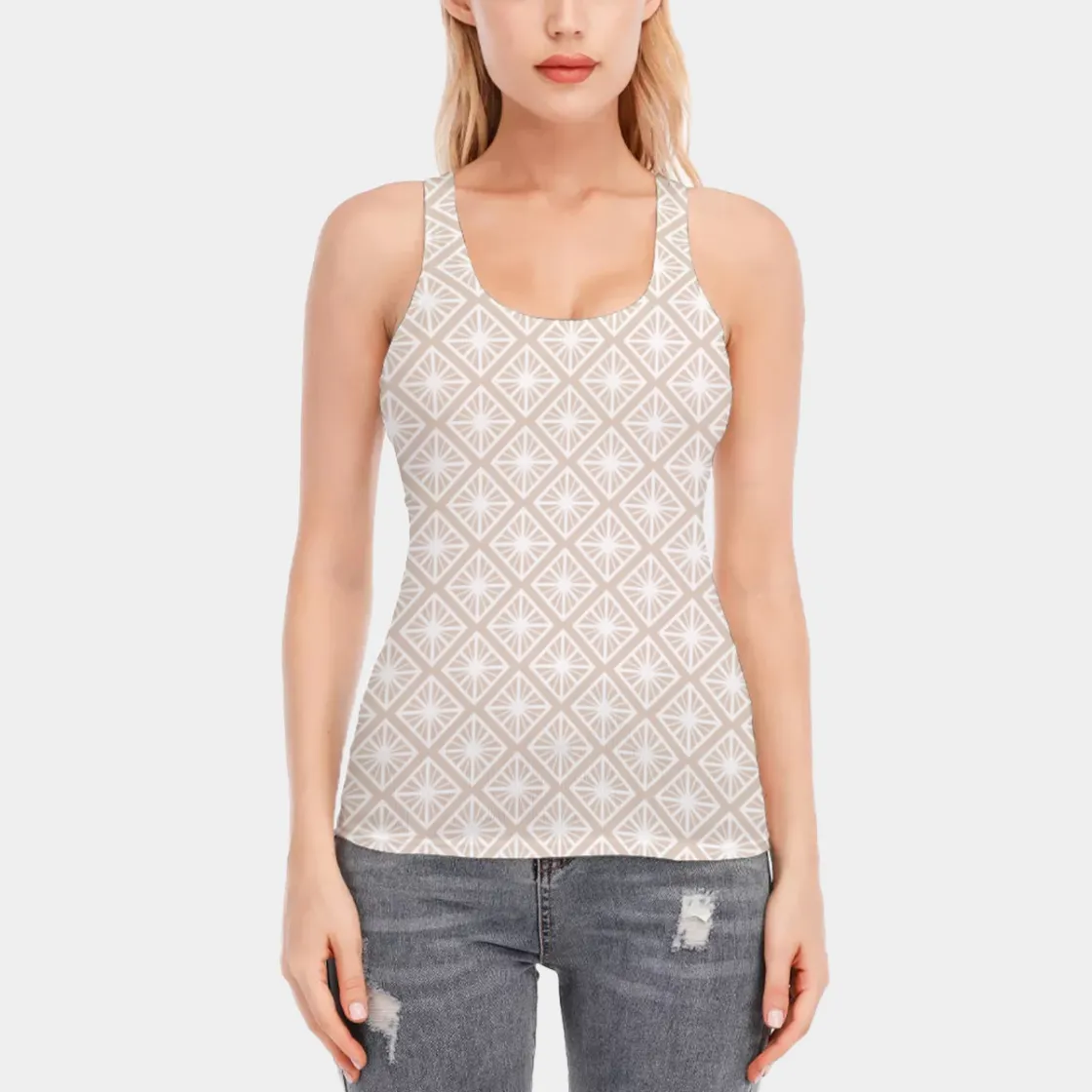 All-Over Print Women's Racer Vest | 190GSM Cotton