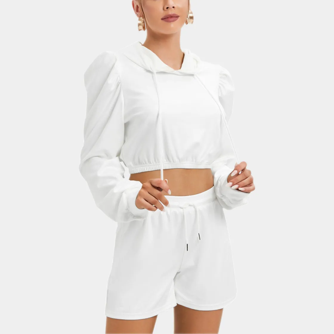 All-Over Print Women's Micro Fleece Hoodie And Shorts Set