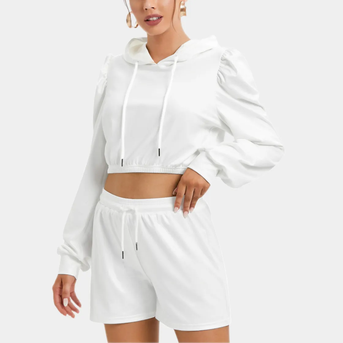 All-Over Print Women's Micro Fleece Hoodie And Shorts Set