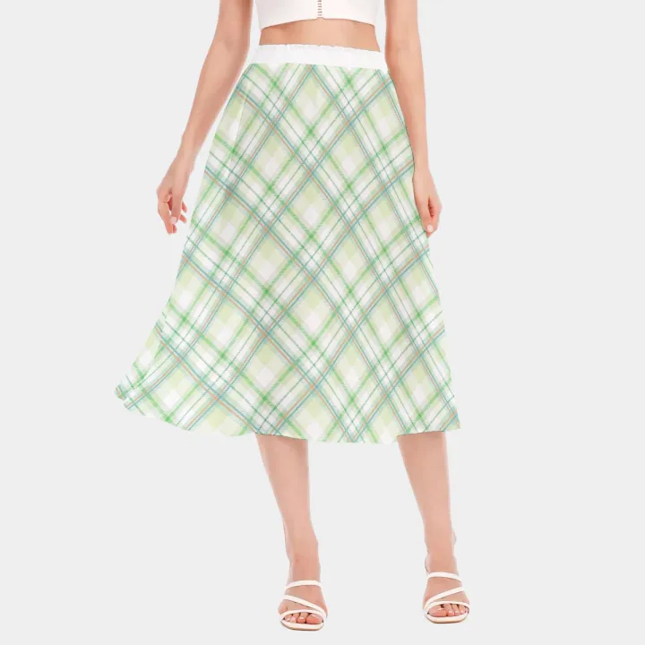 All-Over Print Women's Long Section Chiffon Skirt