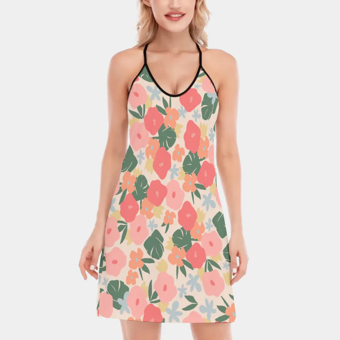 All-Over Print Women's Long Style Criss-Cross Open Back Tank Top
