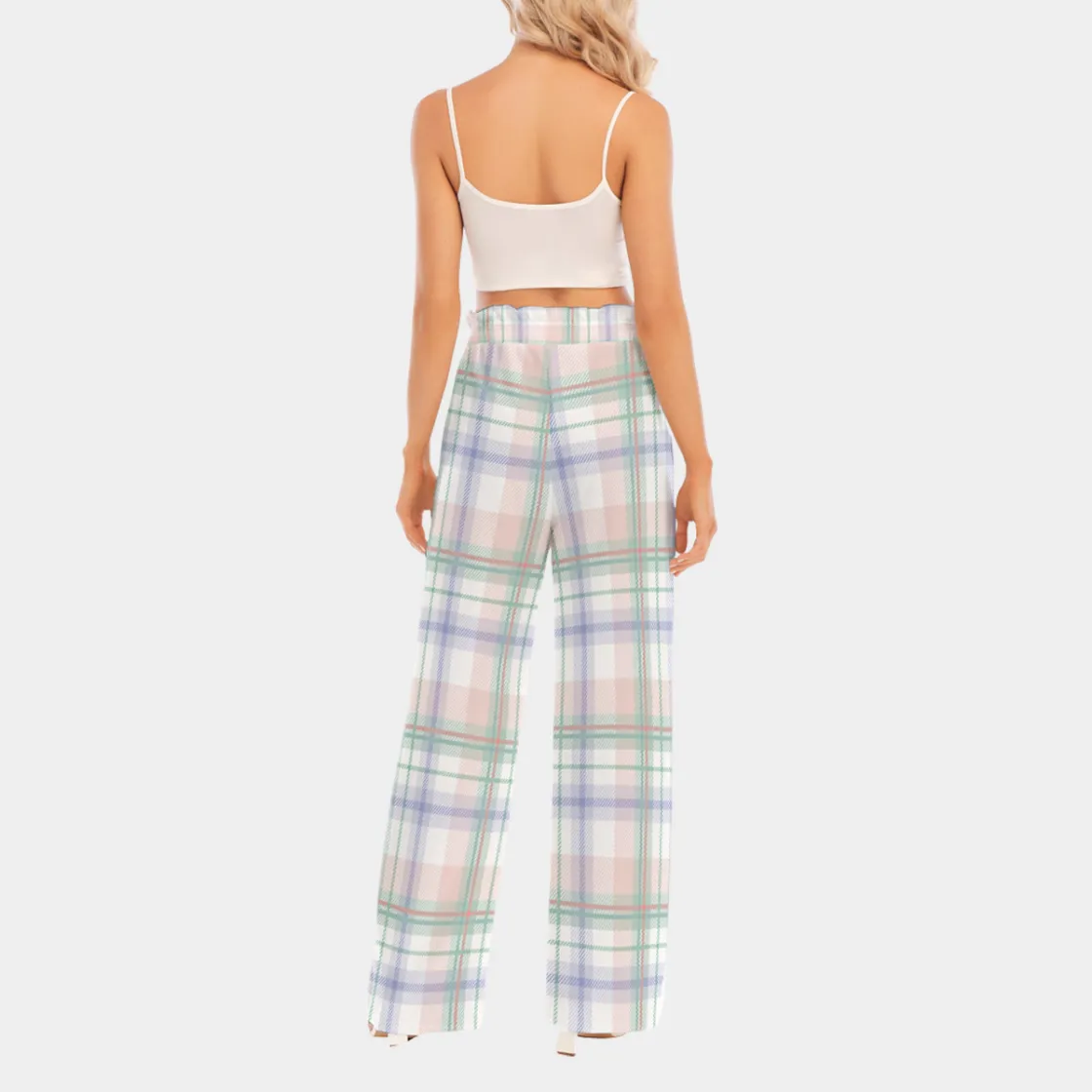 All-Over Print Women's Waist Fungus Edge Wide-leg Pants