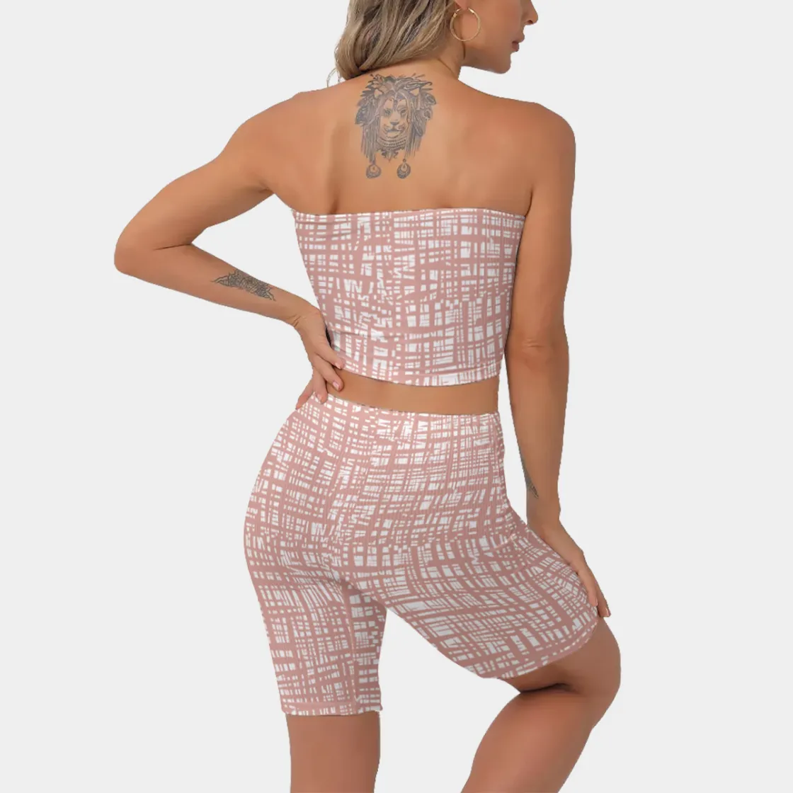 All-Over Print Women's Breast Wrap Shorts Suit