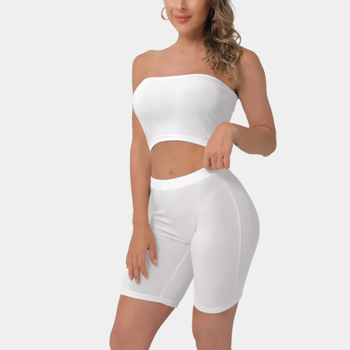 All-Over Print Women's Breast Wrap Shorts Suit