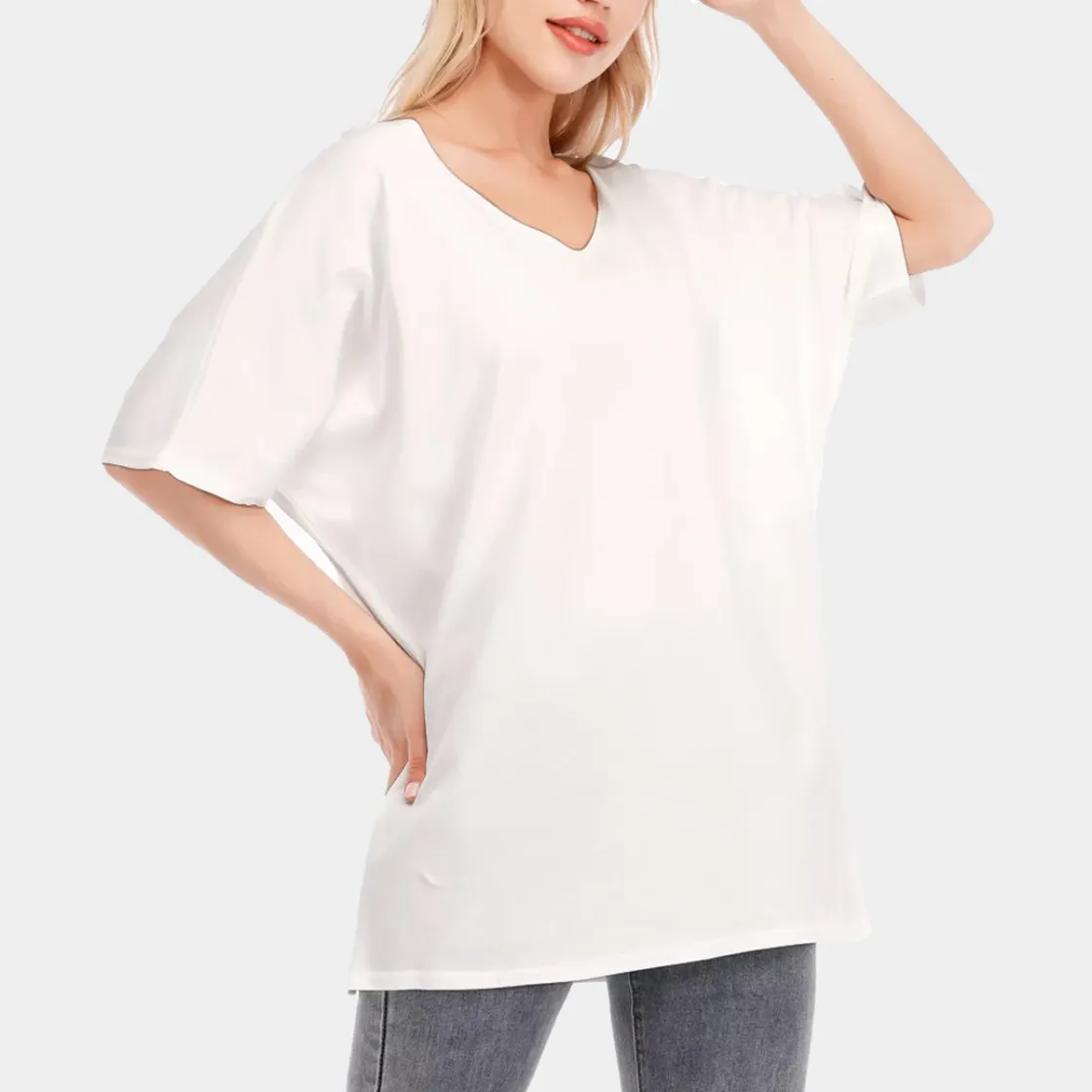 All-Over Print Women's Bat Sleeves Blouse | 190GSM Cotton