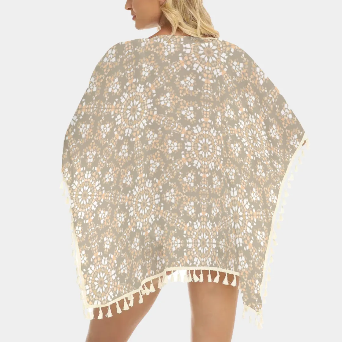 All-Over Print Women's Square Fringed Shawl