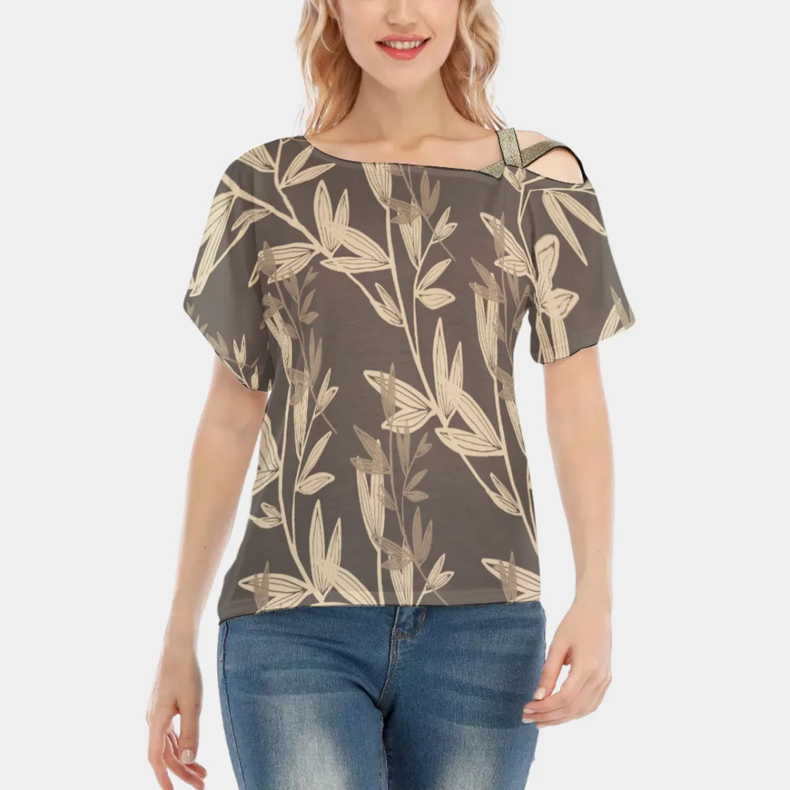 All-Over Print Women's T-shirt With Elastic Band