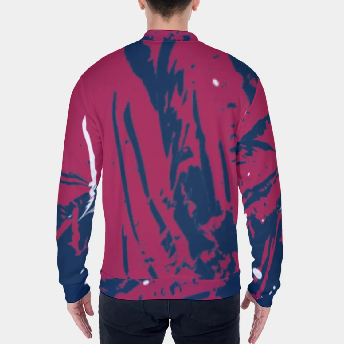 All-Over Print Men's Baseball Jacket With Heavy Fleece