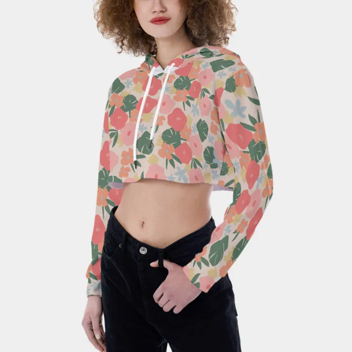 All-Over Print Women's Crop Top Hoodie