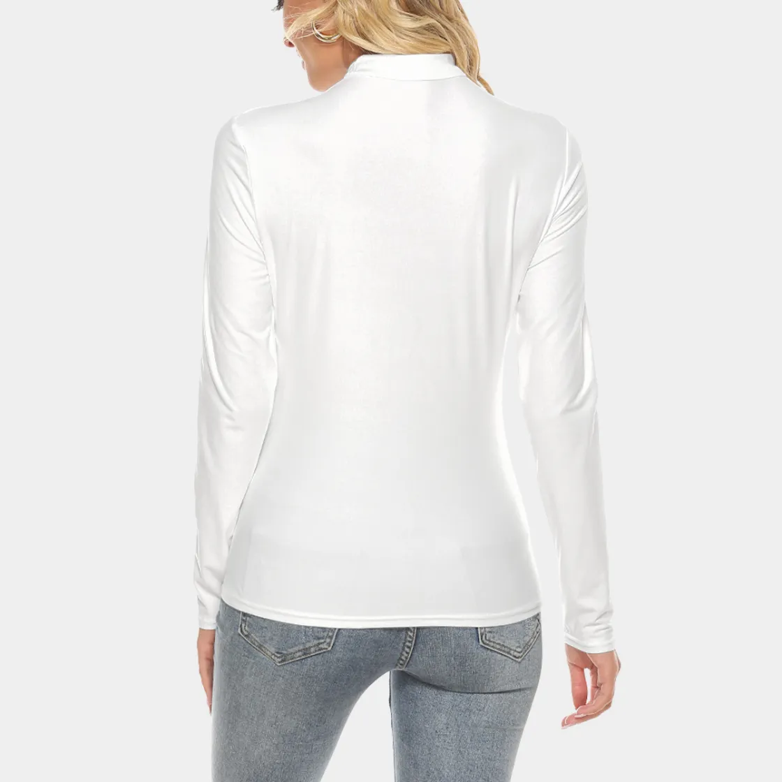 All Over Print Women's Stretchable Turtleneck Top