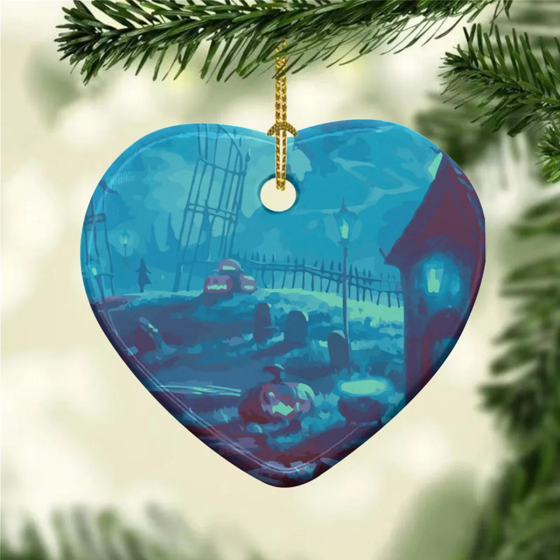 Heart Shaped Christmas Ceramic Decoration Ornaments