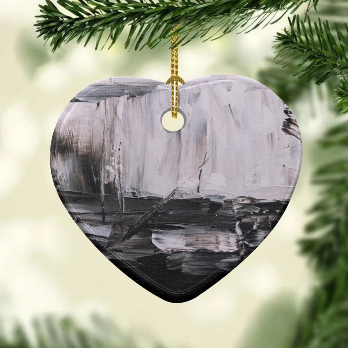 Heart Shaped Christmas Ceramic Decoration Ornaments