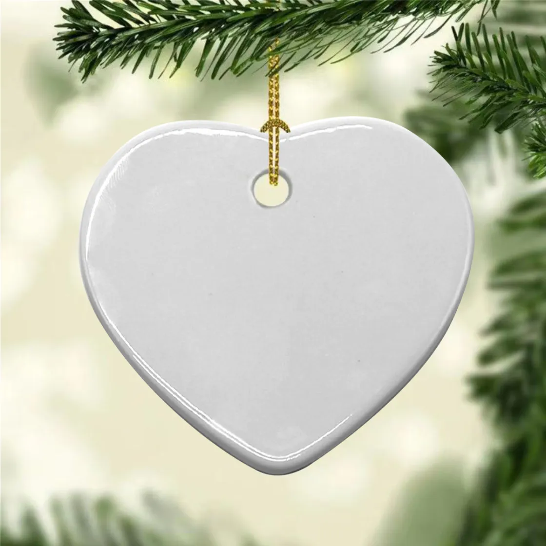Heart Shaped Christmas Ceramic Decoration Ornaments