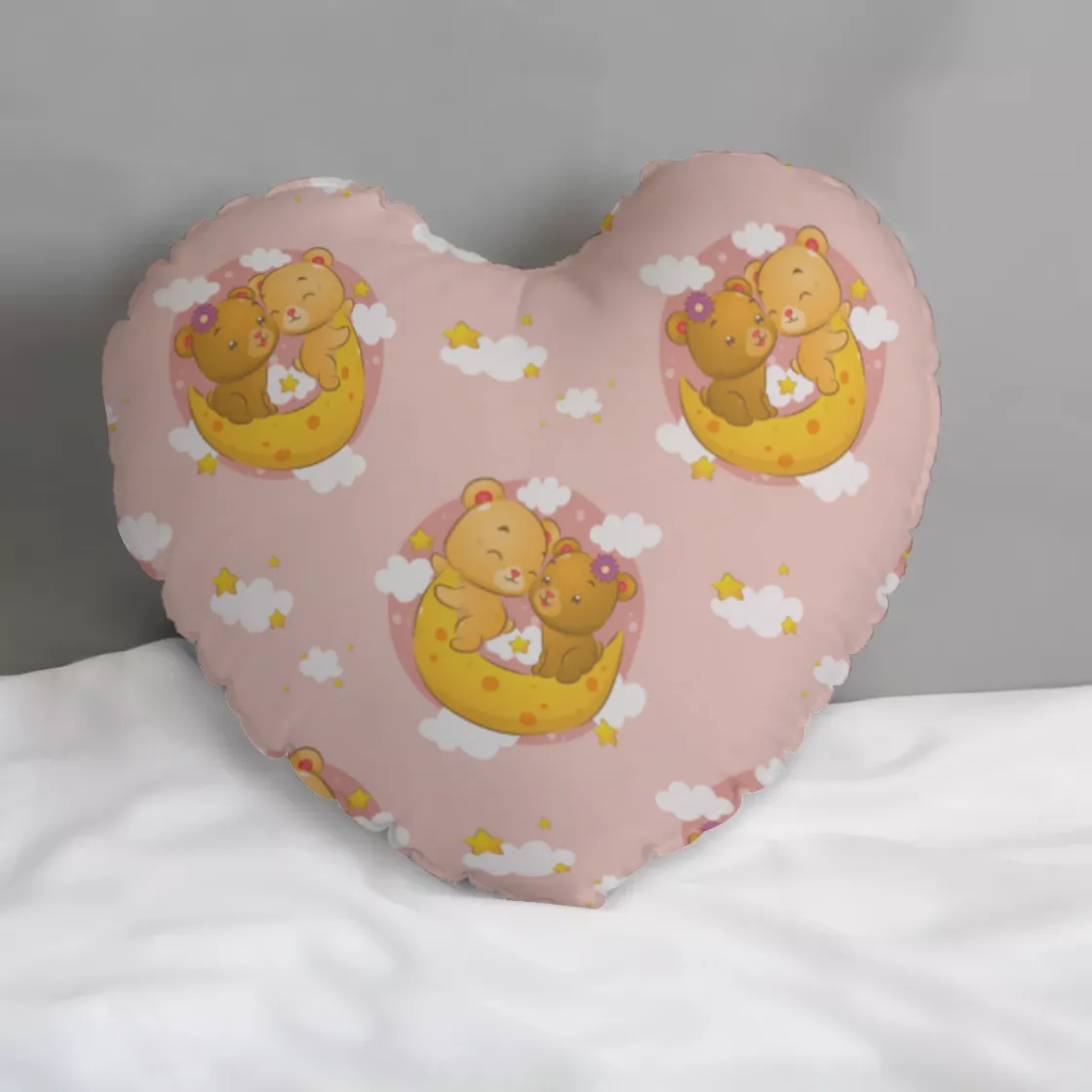 All-Over Print Heart-shaped pillow