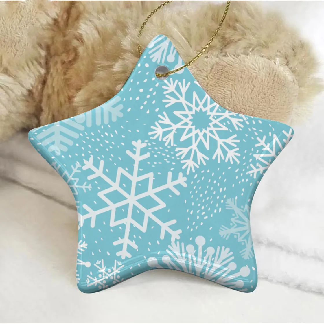 Pentagram Shape Christmas Ceramic Decoration Ornaments