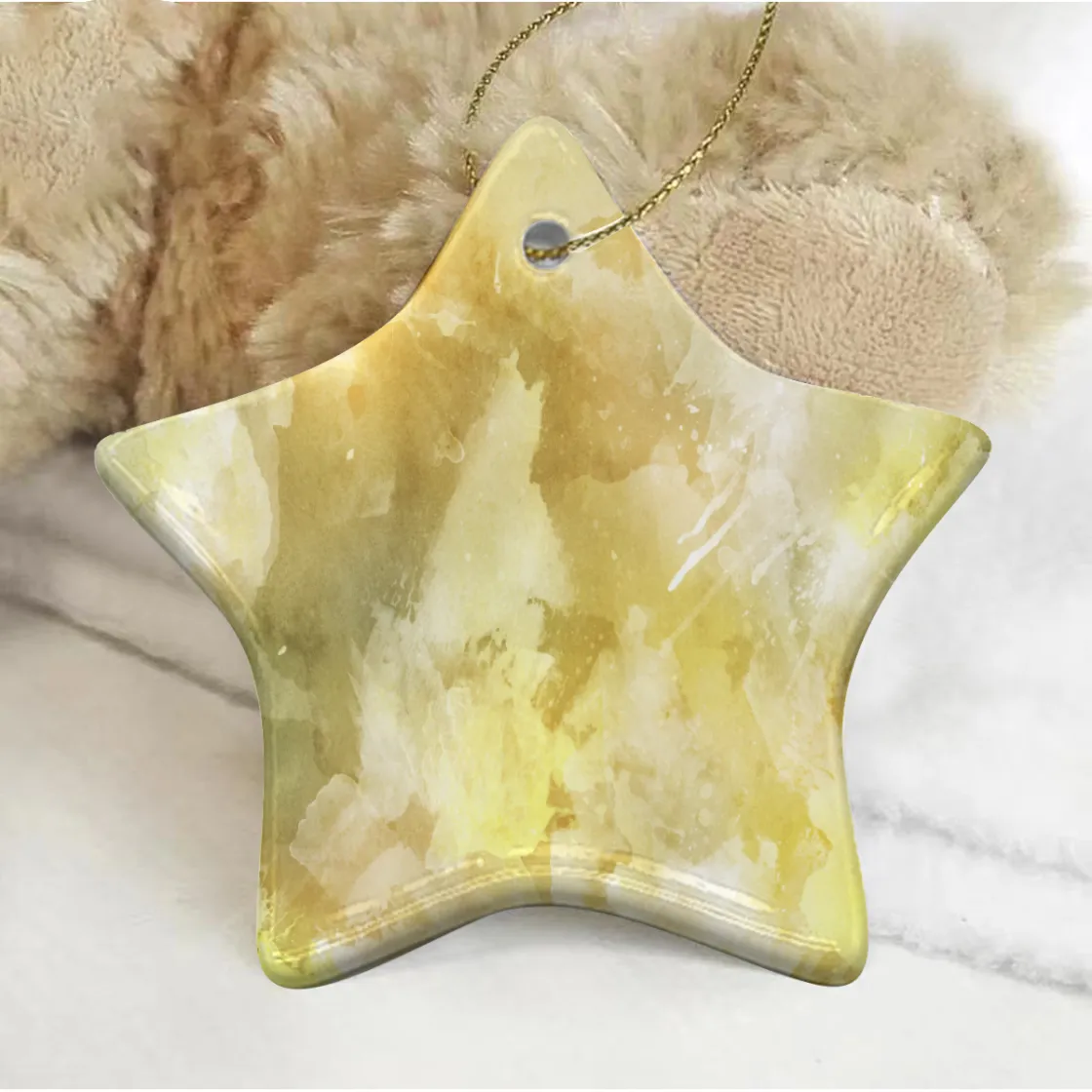 Pentagram Shape Christmas Ceramic Decoration Ornaments