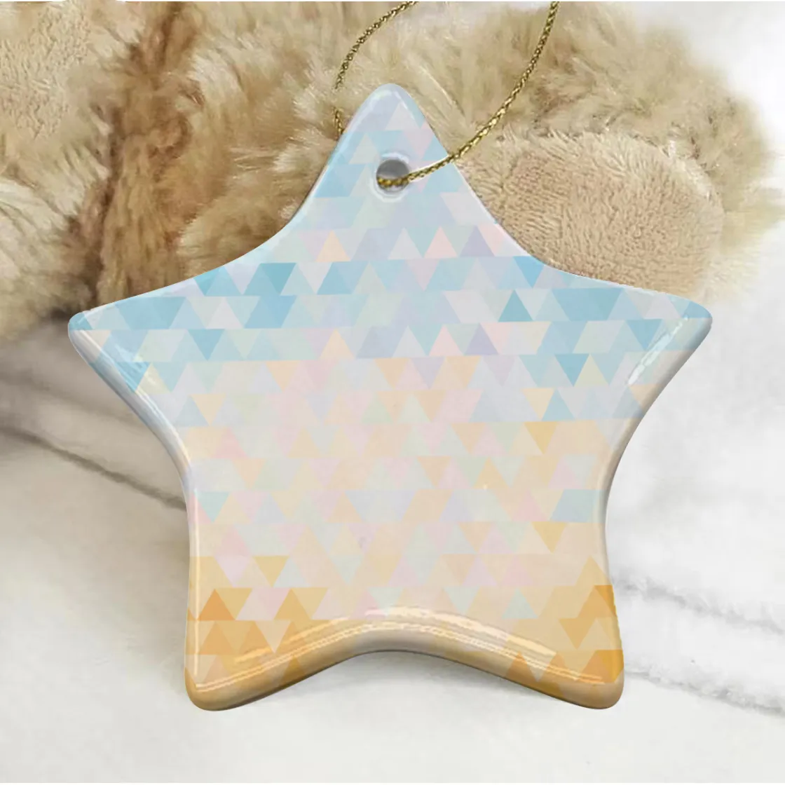 Pentagram Shape Christmas Ceramic Decoration Ornaments