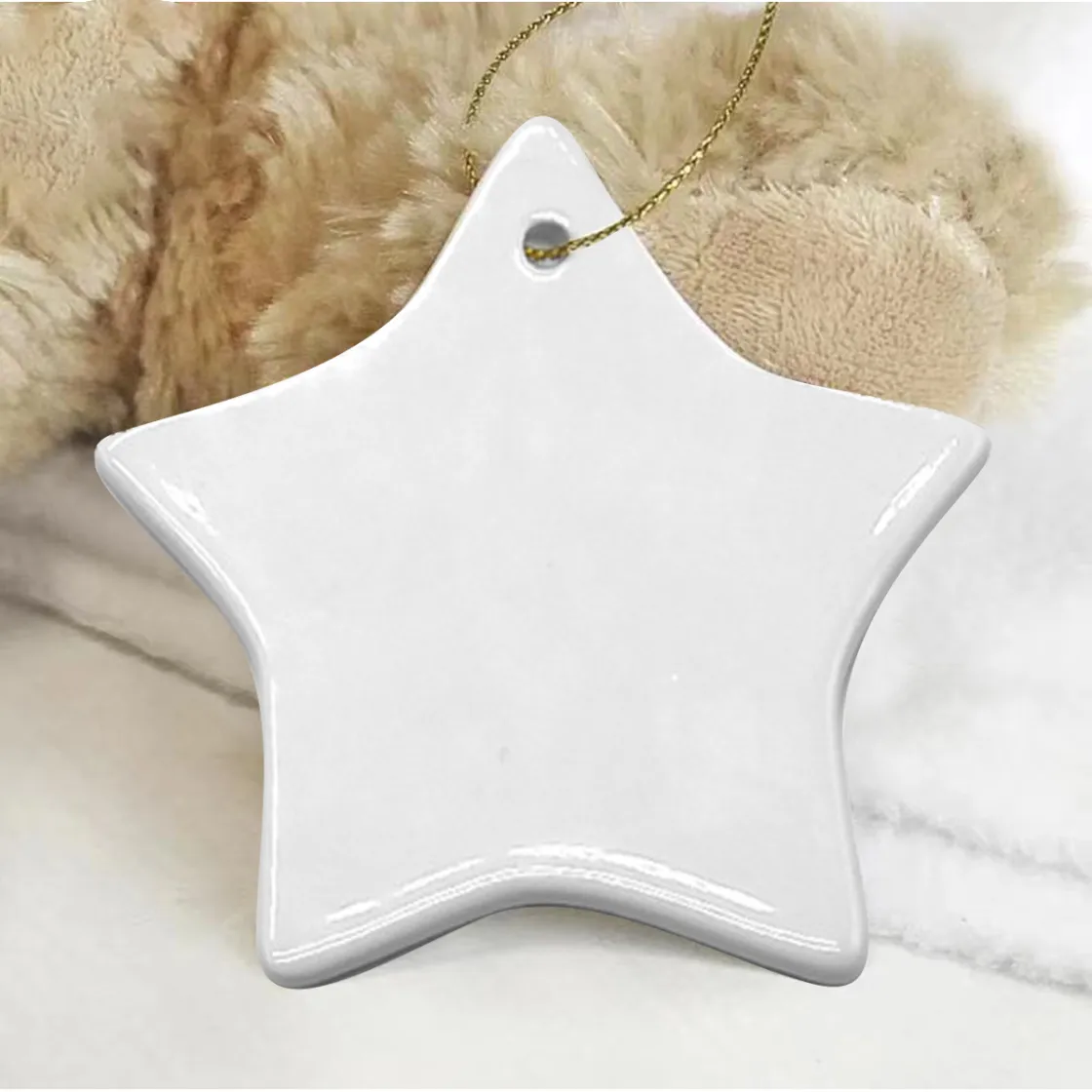 Pentagram Shape Christmas Ceramic Decoration Ornaments
