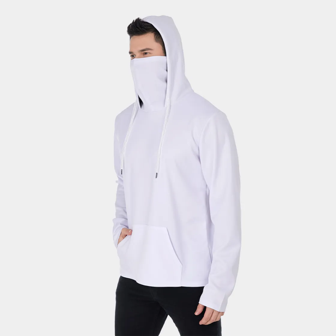 All-Over Print Men's Pullover Hoodie With Mask