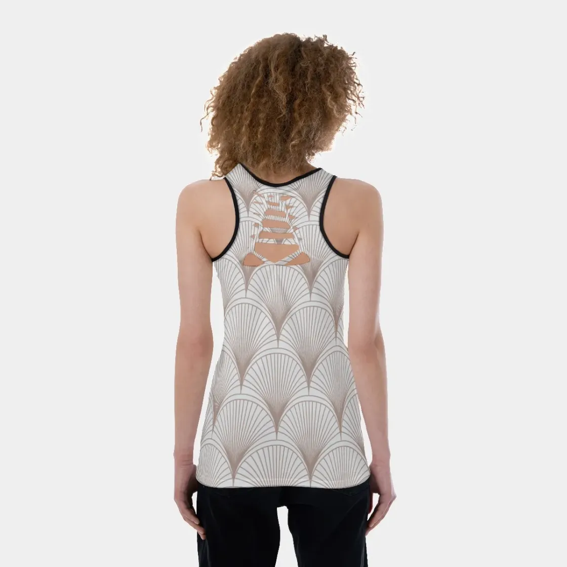 All-Over Print Women's Back Hollow Tank Top