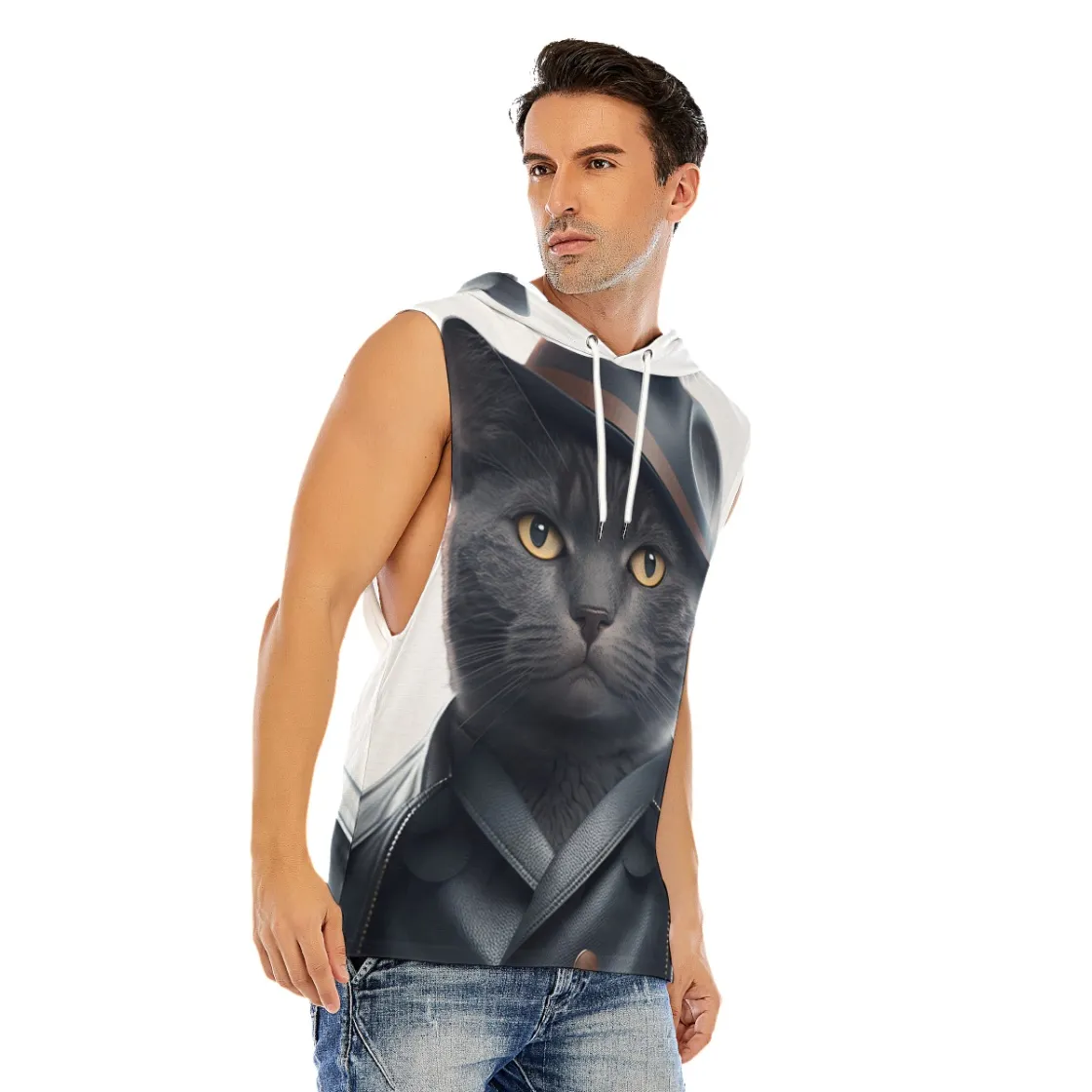 All-Over Print Men’s Sleeveless Pullover Hoodie