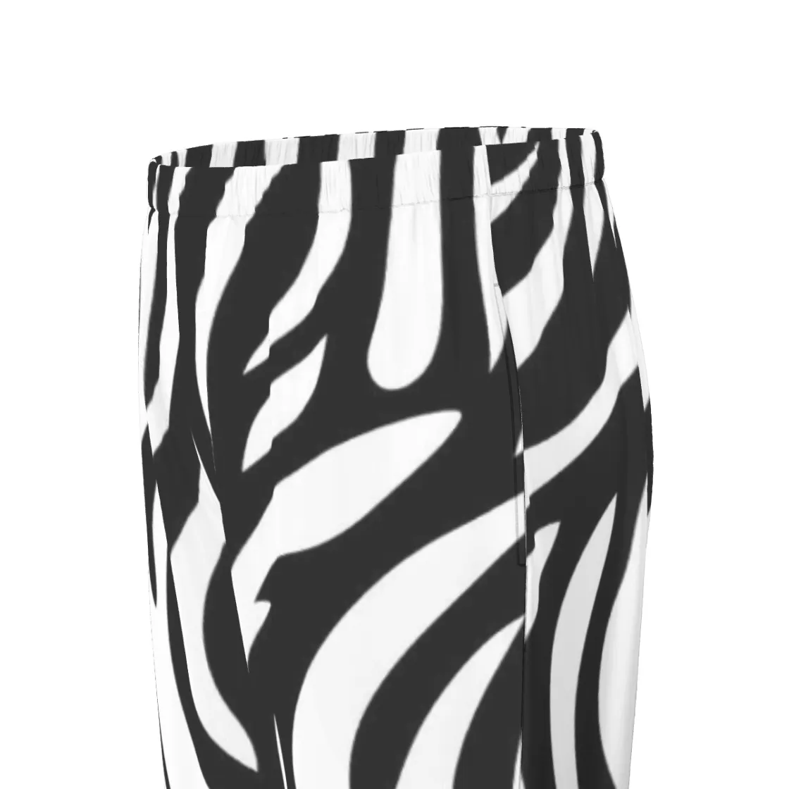 All-Over Print Women's Long Sleeve Pajama Set With White Contrast Piping