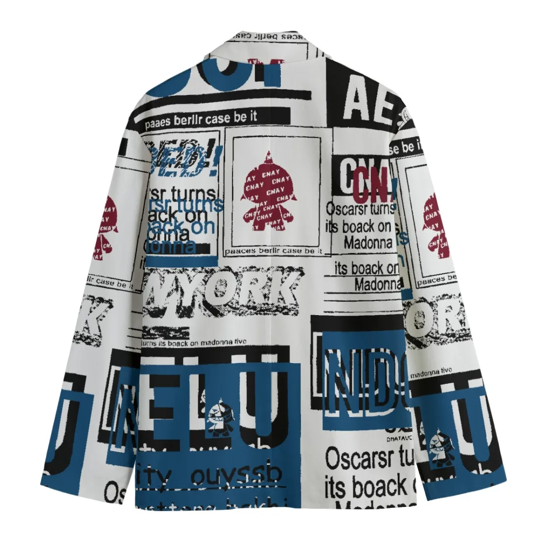 All-Over Print Men's Casual Flat Lapel Collar Blazer|Combination version