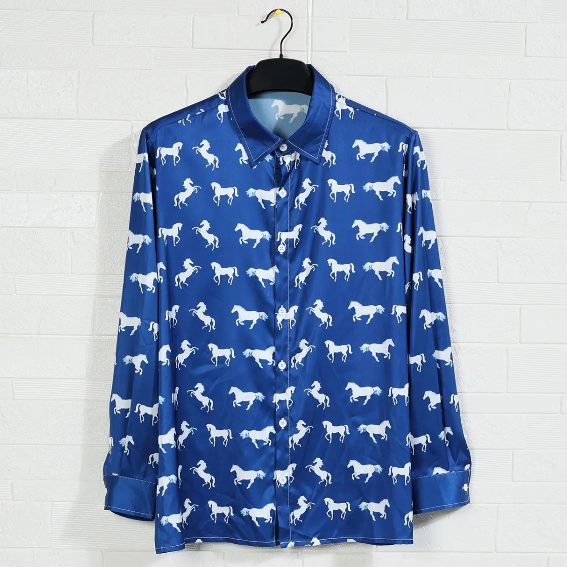 All-Over Print Unisex Imitation Silk Shirt Suit