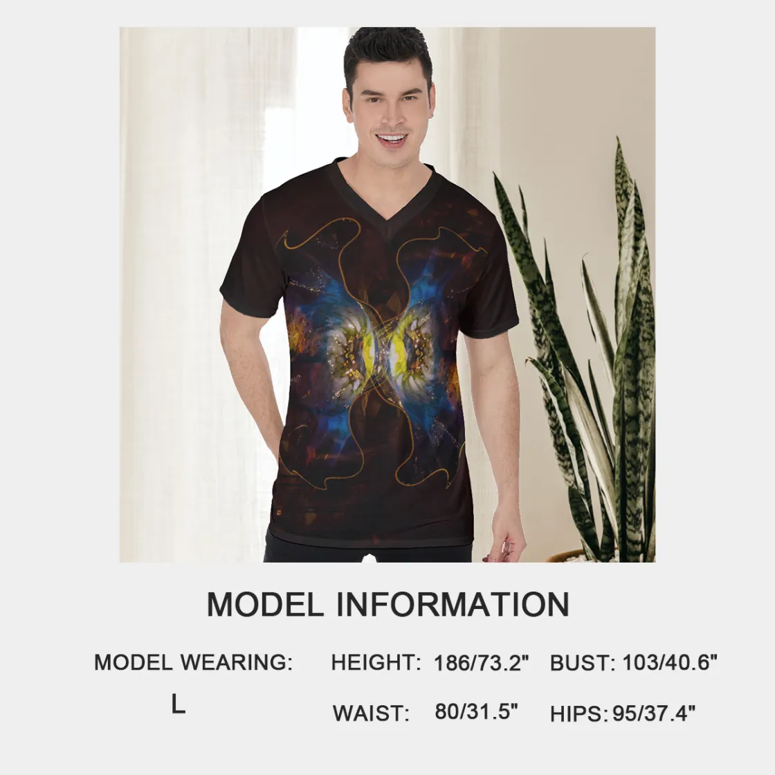 All-Over Print V-Neck T-Shirt