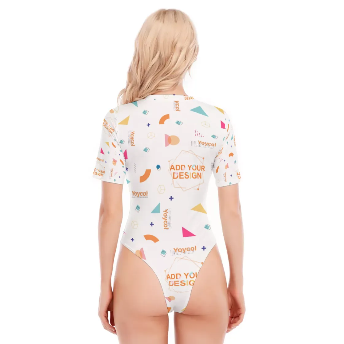 All-Over Print Women's O-neck Short Sleeve Bodysuit