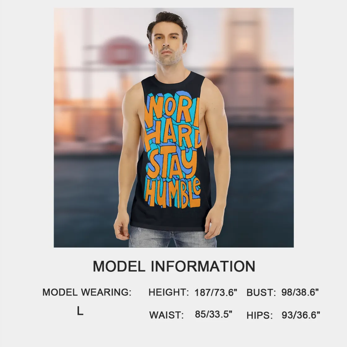 All-Over Print Men's O-neck Long Tank Top