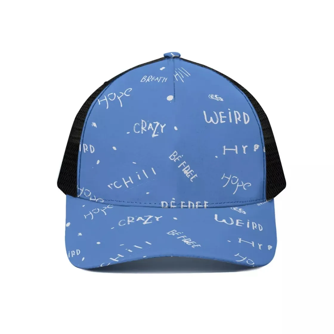 Unisex Trucker Hat With Black Half-mesh