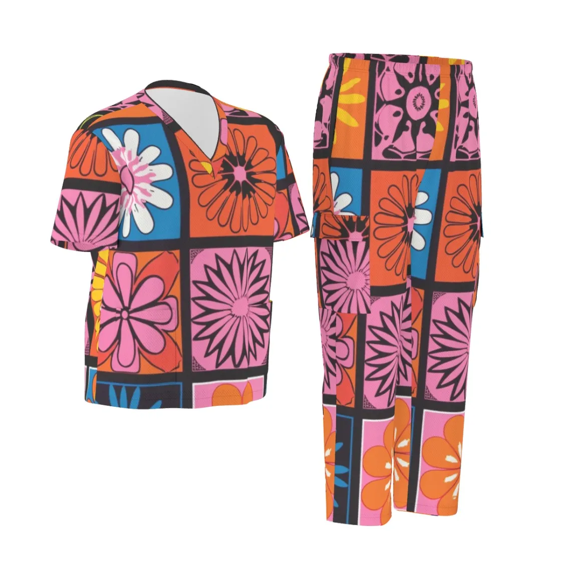All-Over Print Unisex Scrub Set|Birdseye