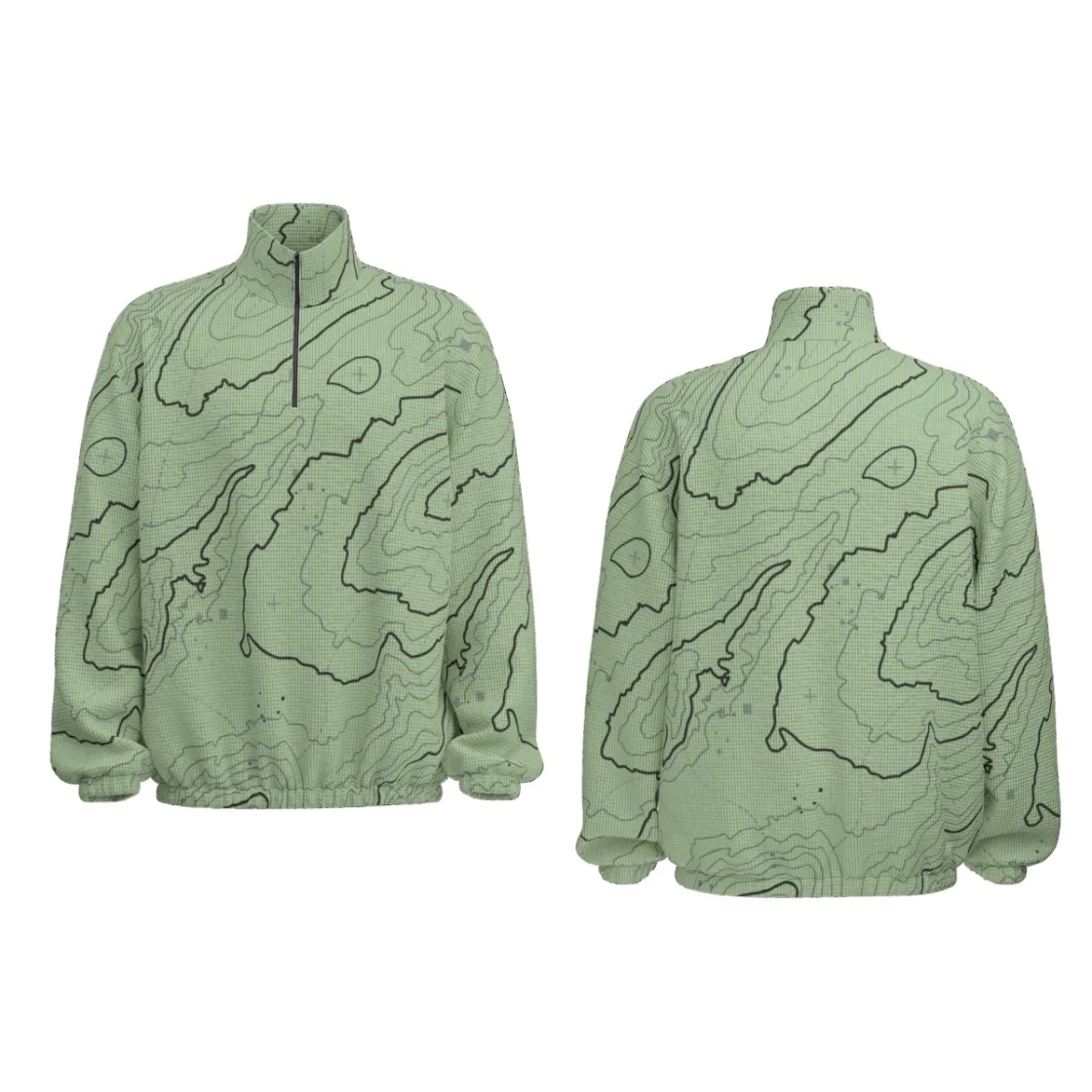 All-Over Print Unisex Turtleneck Zippered Sweatshirt