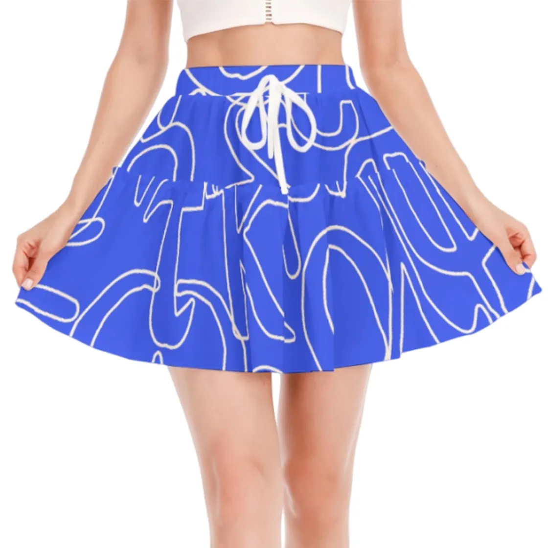 All-Over Print Women's Ruffled Mini Skirt