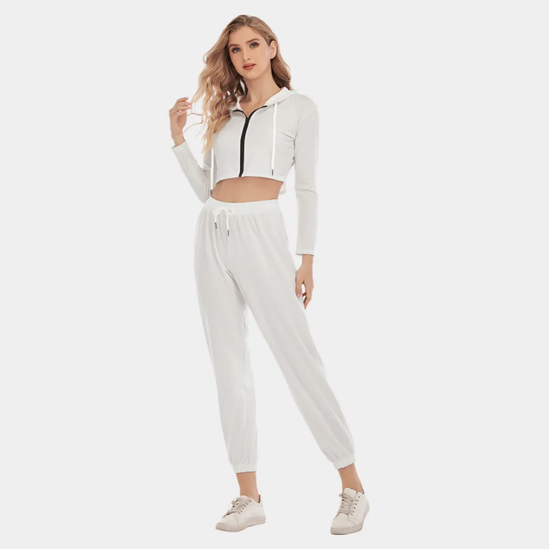 All-Over Print Women's Crop Hoodie Sports Set