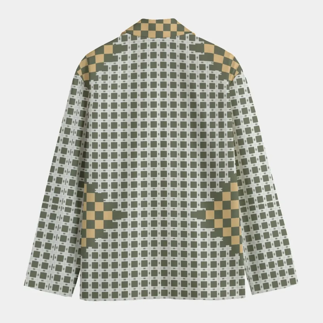 All-Over Print Men's Casual Flat Lapel Collar Blazer | 245GSM Cotton