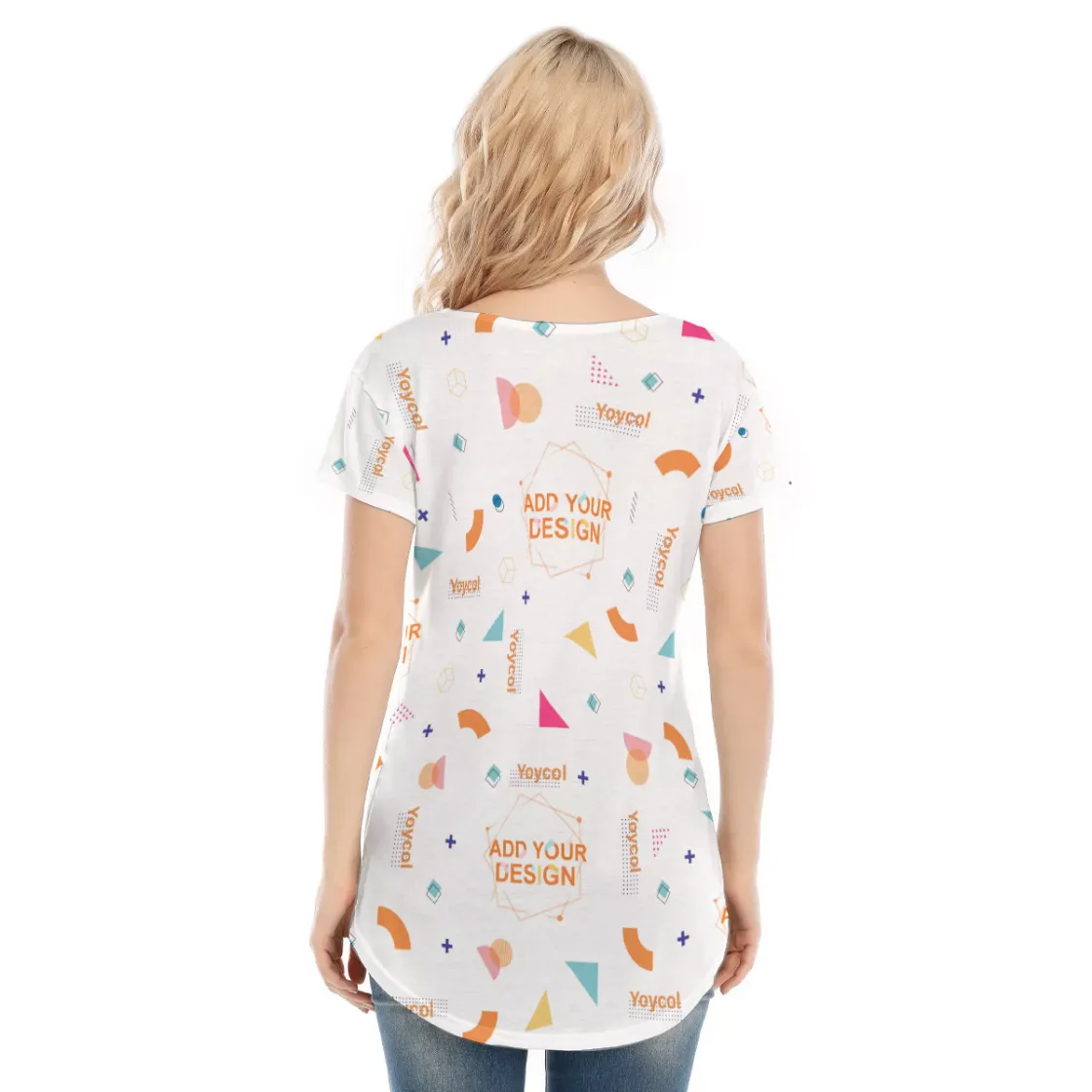 All-Over Print Women's V-neck Short Sleeve T-shirt