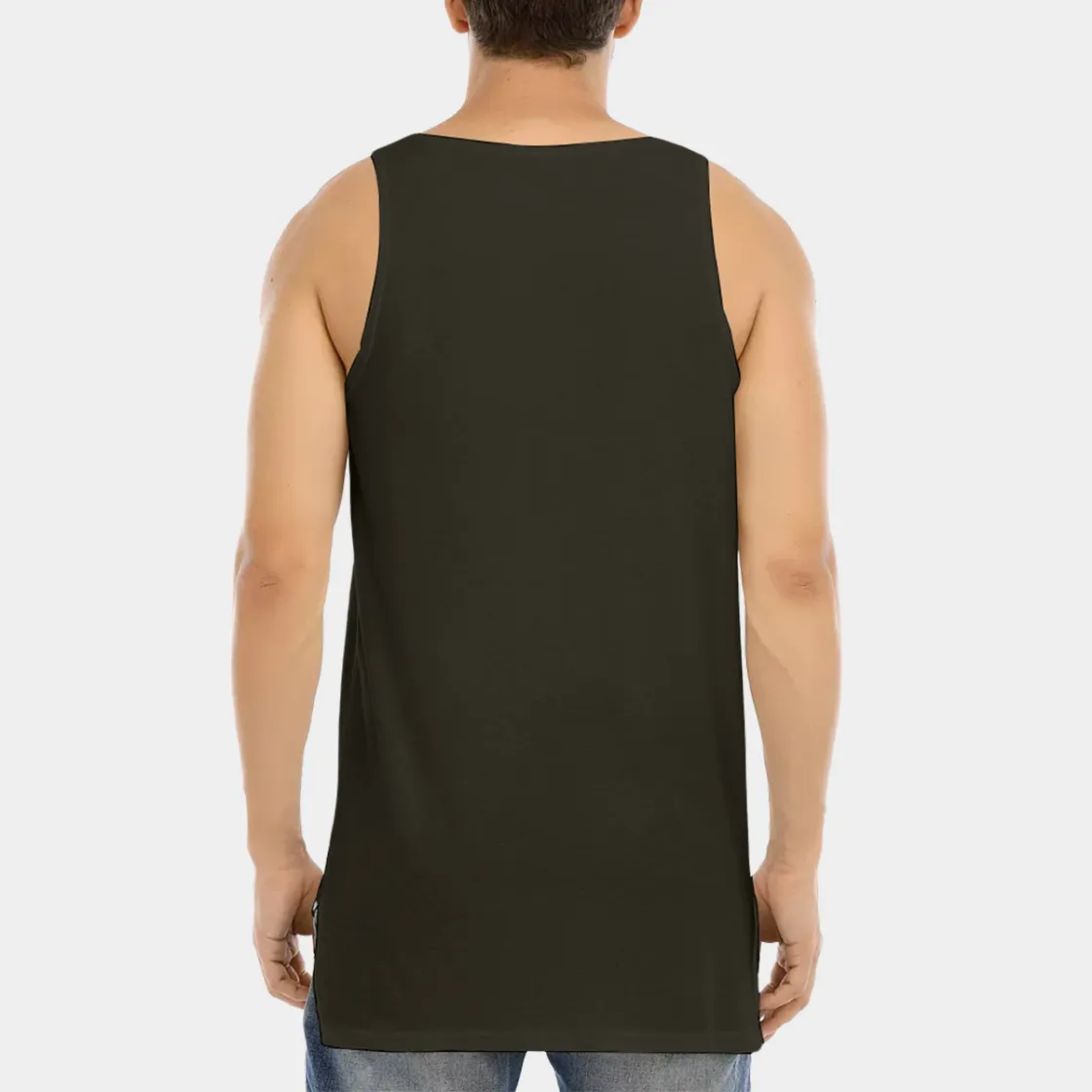 All-Over Print Men's Curved Hem Long Tank Top