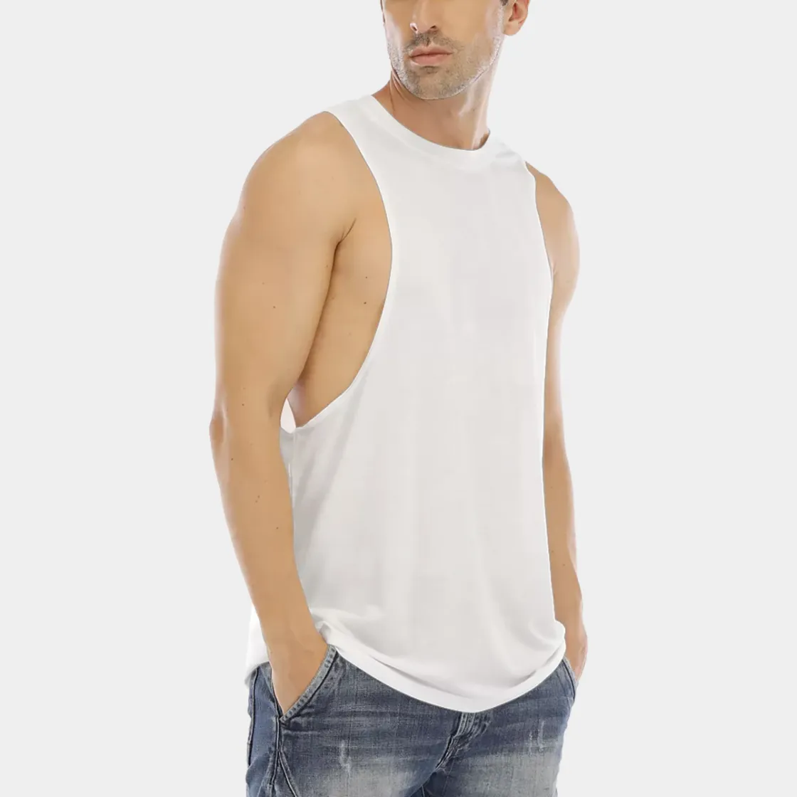 All-Over Print Men's O-neck Long Tank Top