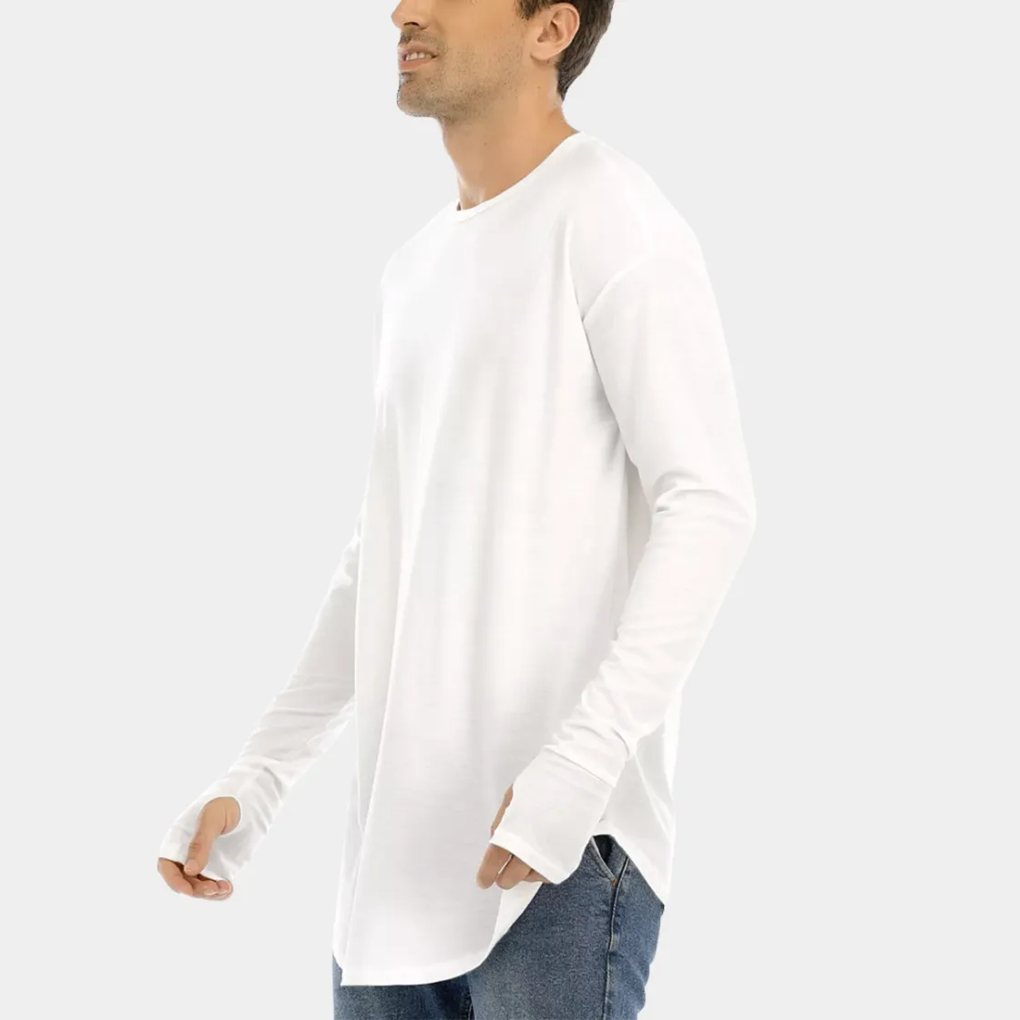 All-Over Print Men's Fingerless Long Sleeve T-shirt