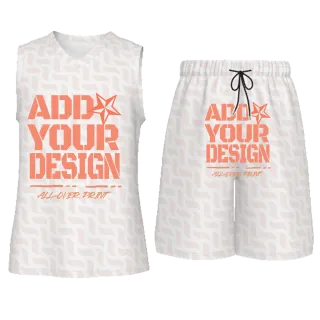 All-Over Print Men's V Neck Basketball Suit