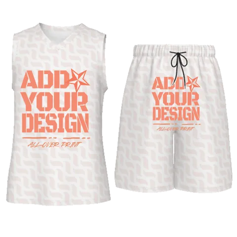 All-Over Print Men's V Neck Basketball Suit