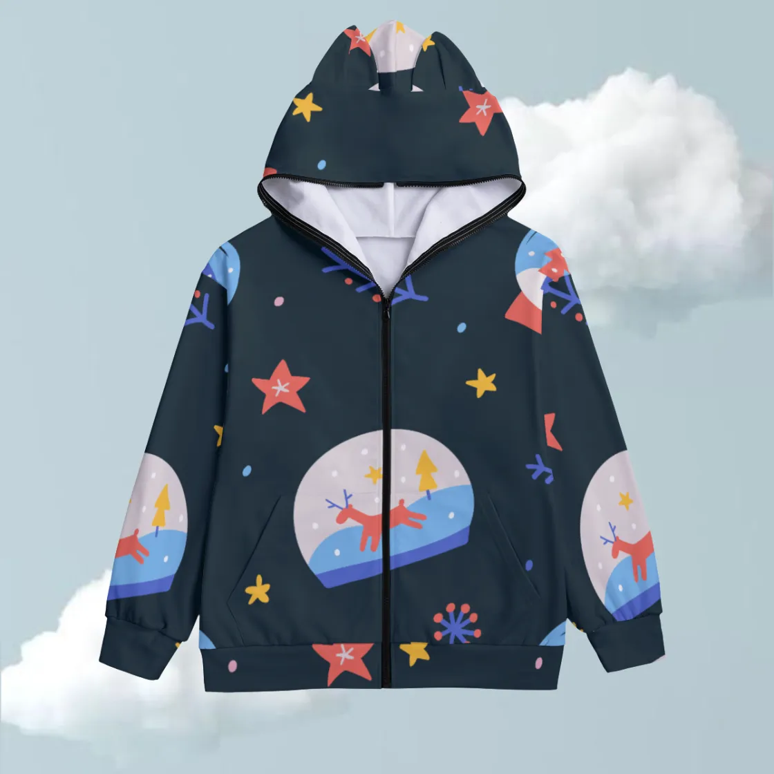 All-Over Print Unisex Pullover Hoodie With Zipper Closure