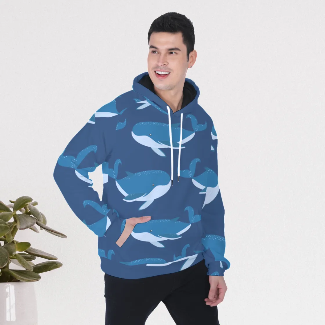 All-Over Print Men's Heavy Fleece Raglan Hoodie