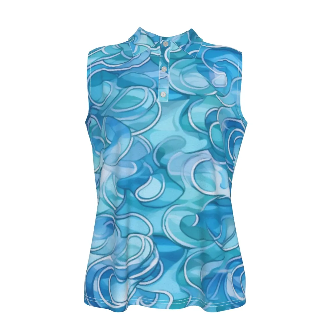 All-Over Print Women's UV Protection Sleeveless Polo Shirt