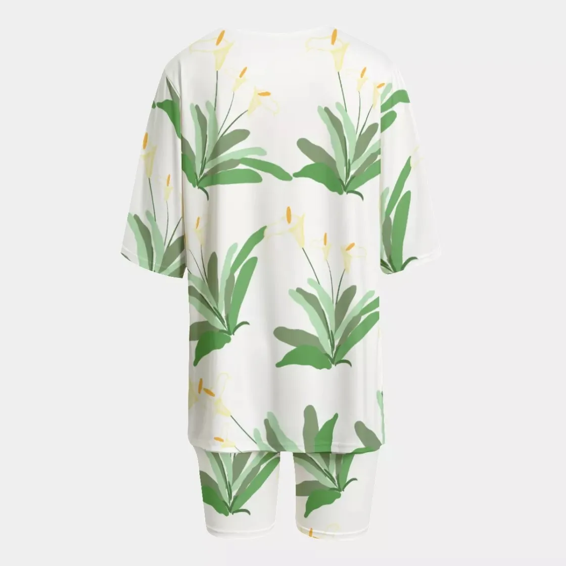 All-Over Print Women's T-shirt Set With Short Sleeve