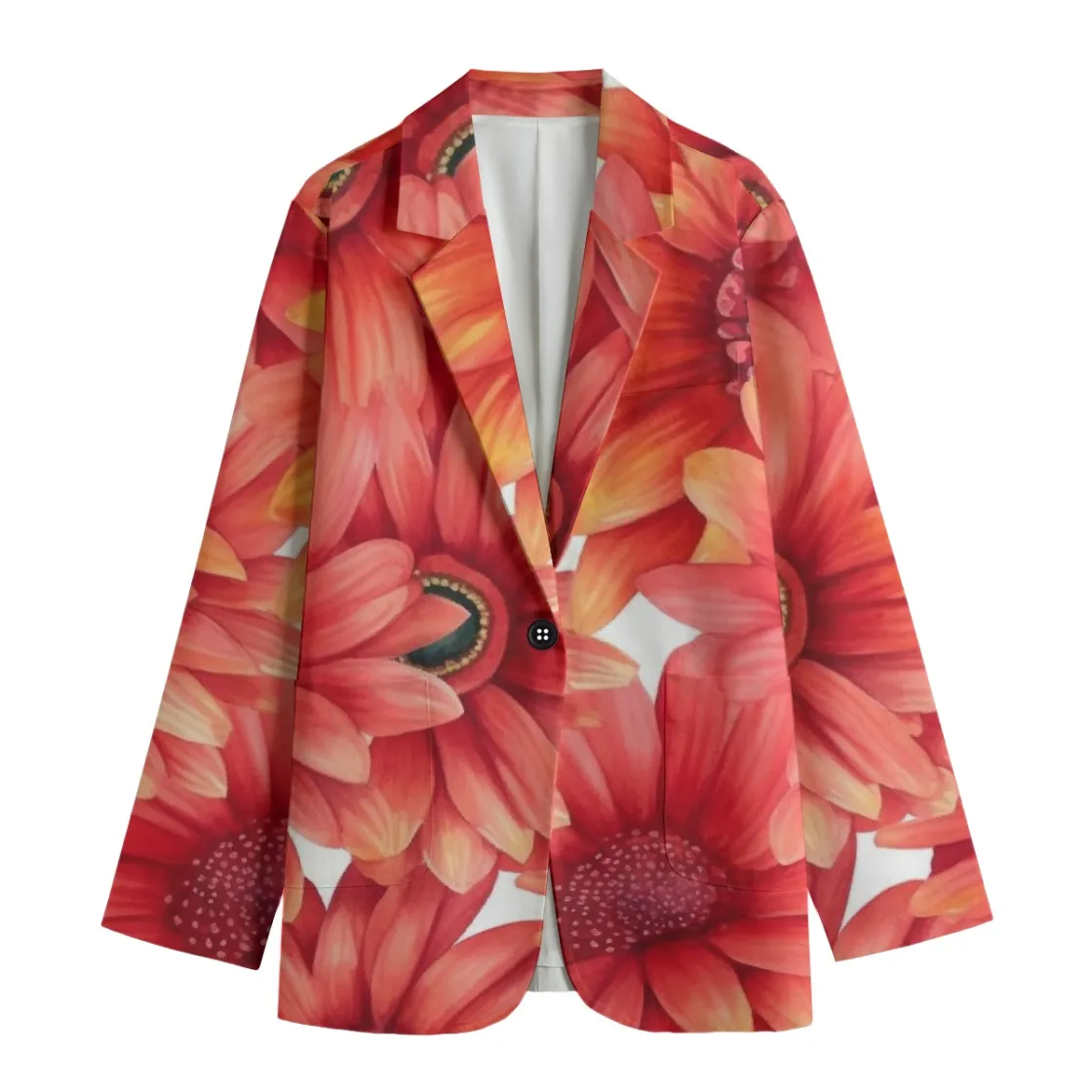 All-Over Print Women's Leisure Blazer | 245GSM Cotton|Combination version