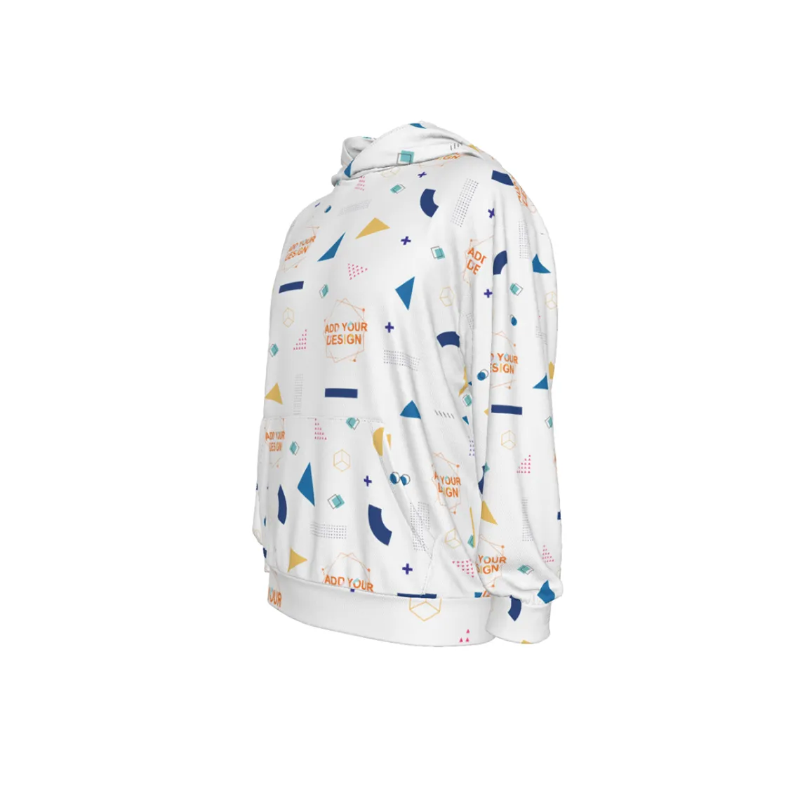 All-Over Print Men's Drop Shoulder Patch Pocket Hoodie